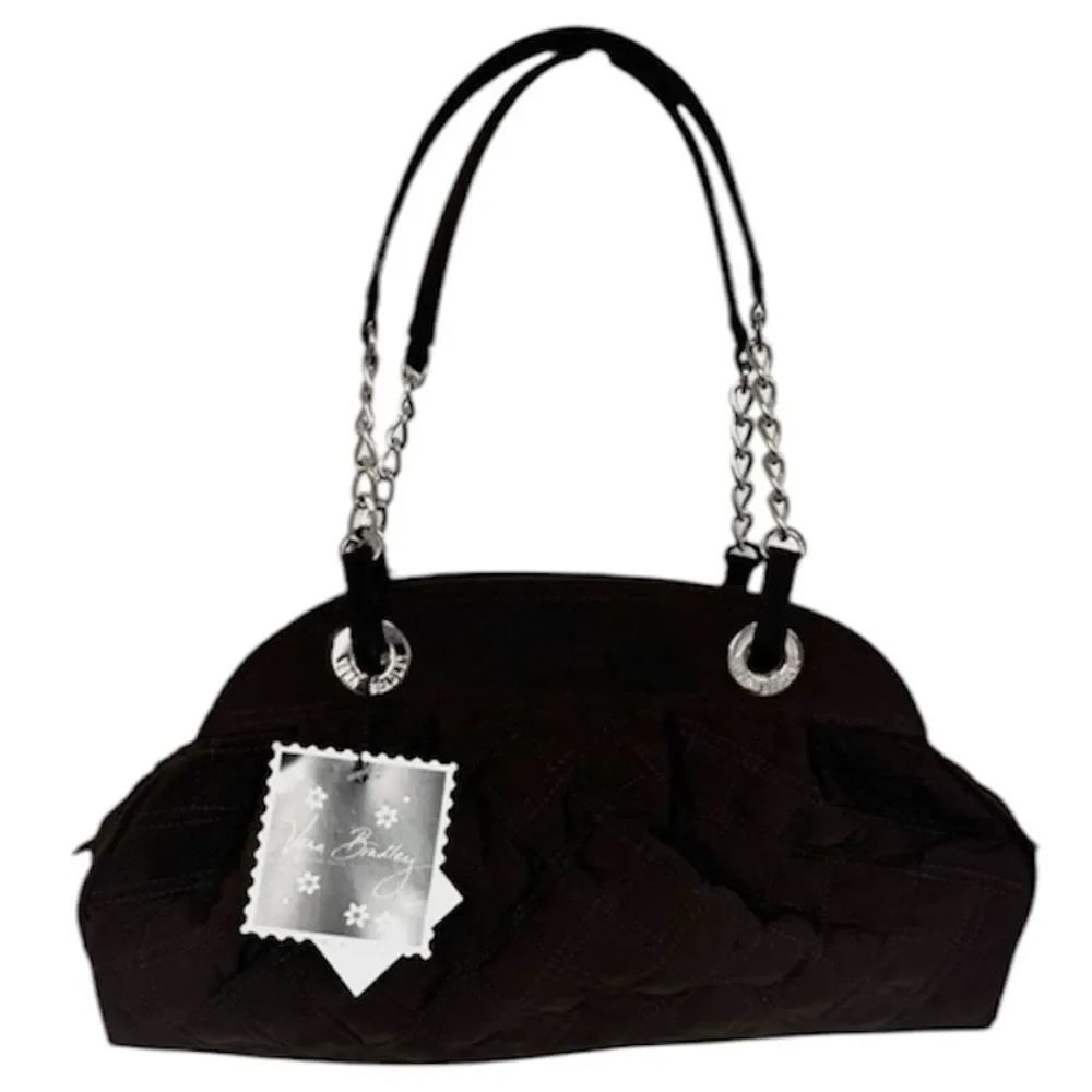 NEW Vera Bradley Espresso Microfiber Chain Shoulder Handbag